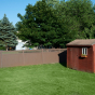 V3215SQ-6 6\' Tongue & Groove PVC Privacy fence with Square Lattice in Brown (L106)