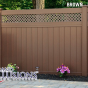 V3215DS-6 Color Privacy Tongue and Groove Small Lattice Fence Shown in Brown (L106)
