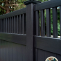 V3701-6 T&G PVC Privacy Fence with Framed Victorian Top in Black (L105)