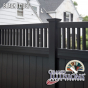 V3701-6 T&G PVC Privacy Fence with Framed Victorian Top in Black (L105)
