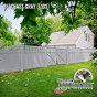 V3701-6L103. Vinyl Privacy T&G fence with Framed Victorian Picket Topper shown in Seacoast Gray (L103)