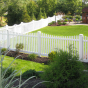 V352-4TR Scalloped Contemporary Vinyl Picket Fence in White (C101)
