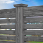 Gorgeous Driftwood VINYL Horizontal Fence Sections from Illusions Vinyl Fence. #vinylfence #fenceideas #fences #fence #fencepanels #woodfence #woodlook #homedecor #homeideas #backyardideas #fencepostfriday