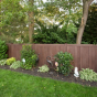 V300-6 Tongue and Groove Vinyl Privacy Fence shown in Walnut grain (W103)