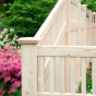 V3701-6 T&G PVC Privacy Fence with Framed Victorian Top in Eastern White Cedar (W105)