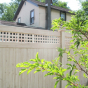 V3215SQ-6 T&G PVC Privacy Fence with Square Lattice in Eastern White Cedar (W105)