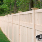 V3701-6 T&G PVC Privacy Fence with Framed Victorian Top in Eastern White Cedar (W105)