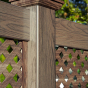 PVC Privacy Fence with Small Diagonal Lattice in Walnut (W103)