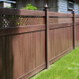 PVC Privacy Fence with Small Diagonal Lattice in Walnut (W103)