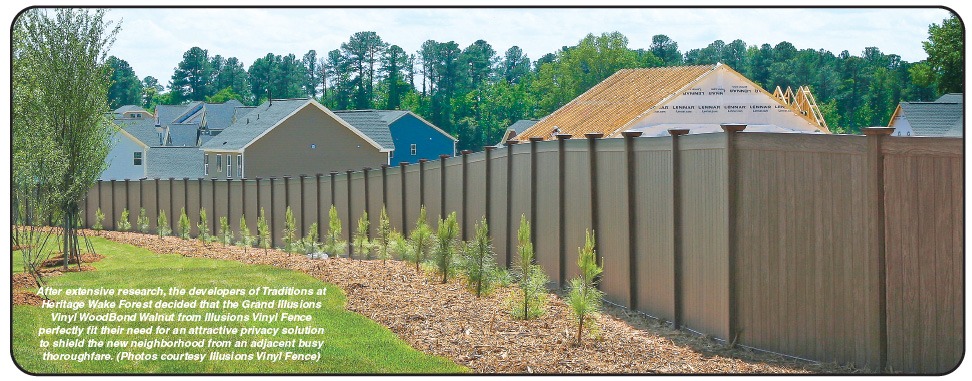 Grand Illusions Walnut Vinyl Fence 1