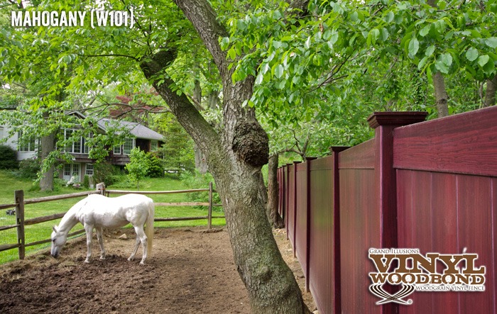 vinyl color woodgrain horse fence