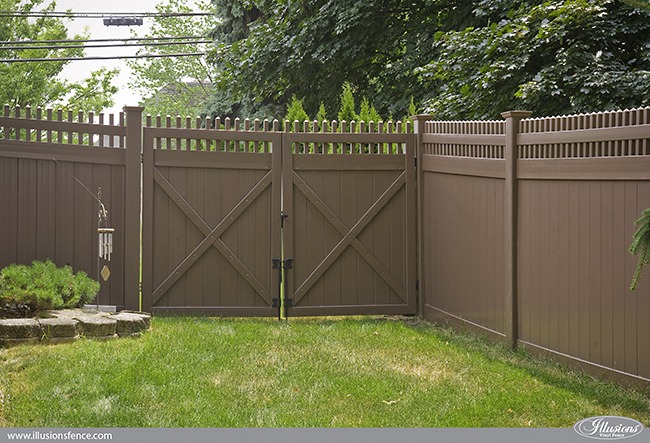 Brown PVC Vinyl Privacy Gates from Illusions Vinyl Fence