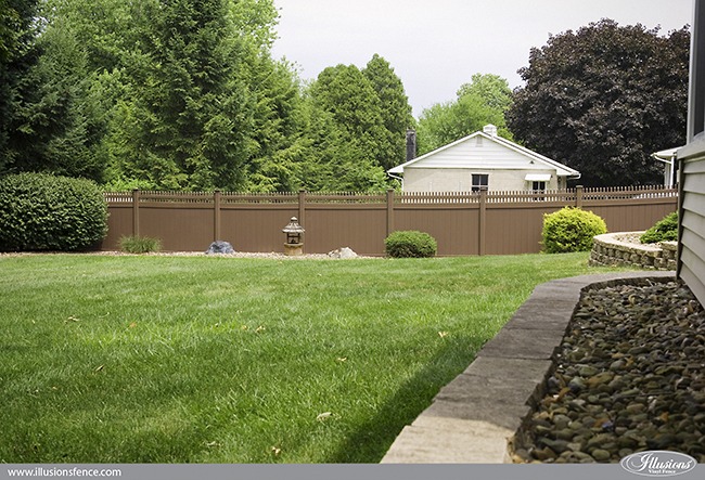 Brown PVC Vinyl Privacy Fence from Illusions Vinyl Fence