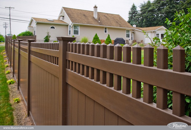 Brown PVC Vinyl Privacy Fence from Illusions Vinyl Fence