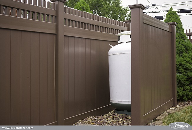 Brown PVC Vinyl Privacy Fence from Illusions Vinyl Fence