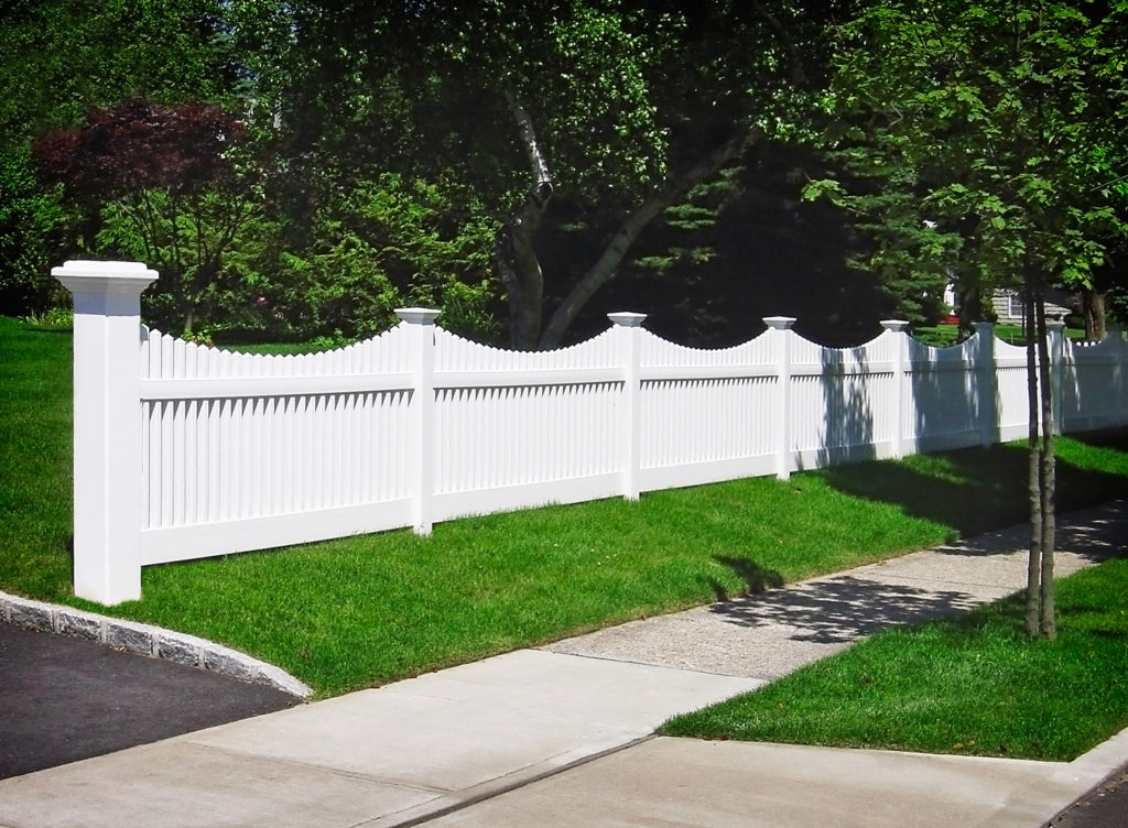 illusions pvc vinyl white picket fence with 8x8 inch post