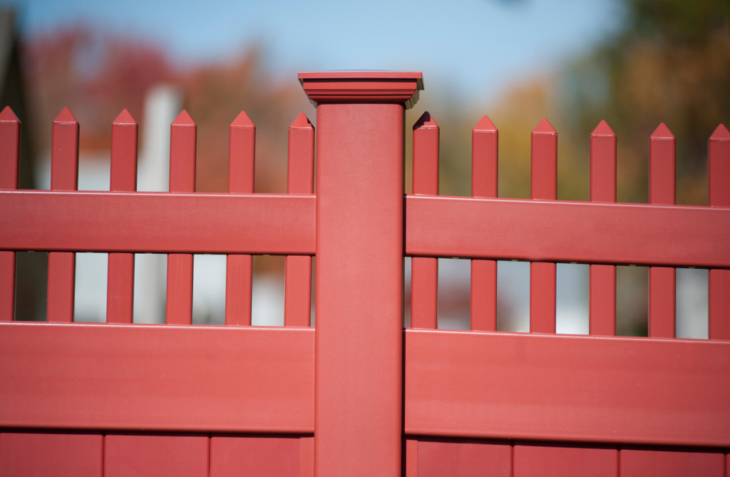 red pvc vinyl privacy fence panels from illusions 4
