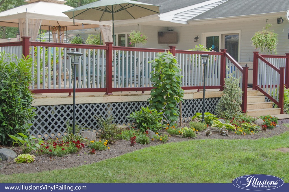 red and gray color PVC vinyl railing from Illusions