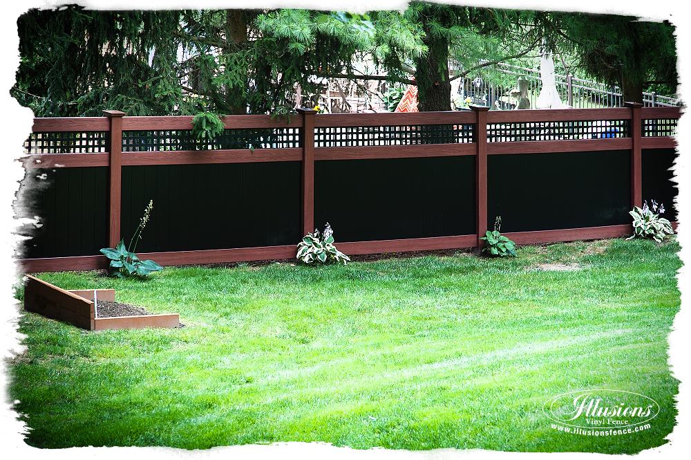 rosewood and black pvc vinyl privacy fence_0002-AS