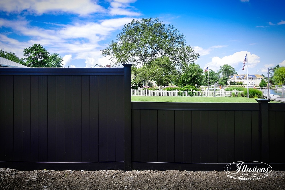 black vinyl fence