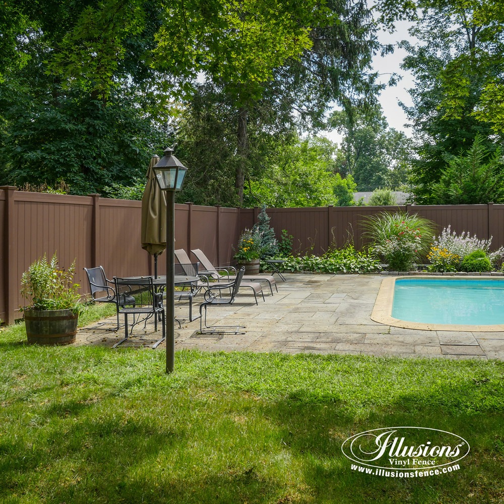 dark brown vinyl fence panels