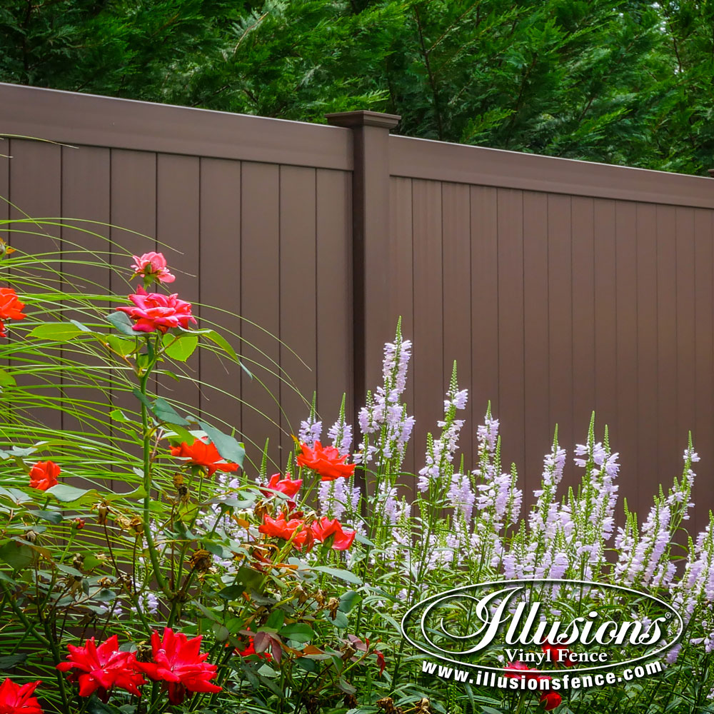 dark brown vinyl fence panels