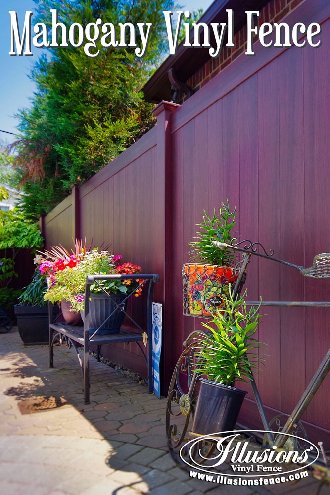 New Fence Ideas. Gorgeous PVC Vinyl Grand Illusions Vinyl WoodBond Fencing Panels From Illusions Look Like Stained Wood Fence Without The Maintenance. #landscapingideas