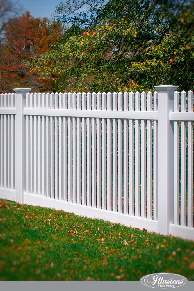 Gorgeous White PVC Vinyl Picket Fence from Illusions Vinyl Fence. #homedecor
