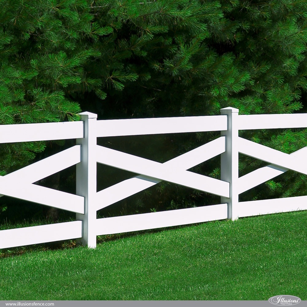 Classic White PVC VInyl Crossbuck Fence