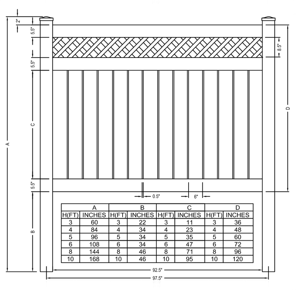 Privacy Fence with Diagonal Lattice | Illusions Fence