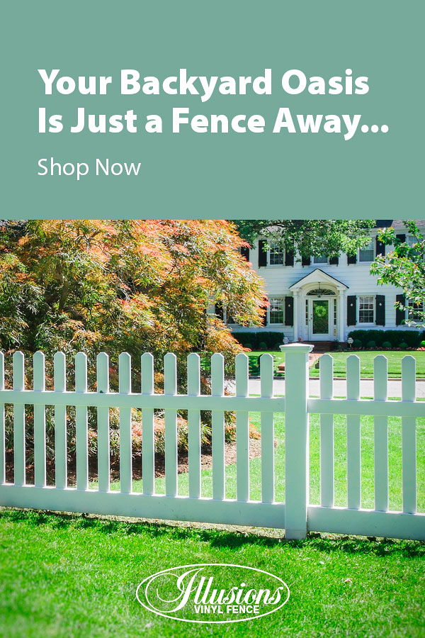 Your Backyard Oasis is Just a Fence Away with Illusions Vinyl Fence. Shown here is a V350 style fence in Classic White #fence #fences #fencing #vinylfence #vinylfencing #fencepanels #fenceideas #homeideas #homedecor #backyardideas #privacyfence #privacyfences #poolfence #poolfences #longisland #longislandny #newyork #connecticut #rhodeisland #massachusetts #connecticut #pennsylvania #newjersey #fencecompany #bestfence #fencecontractor #fenceinstaller #yardfence