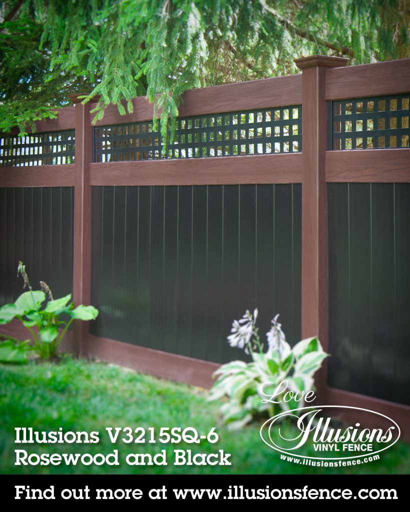 If You Need a Fence, Illusions Rosewood and Black Vinyl Privacy Fence is the Fence You Want #vinylfence #vinylfencing #vinylfences #fence #fences #fencing #fencecompany #fencecontactor #fenceinstaller #fenceideas #poolfence #privacyfence #picketfence #americandream